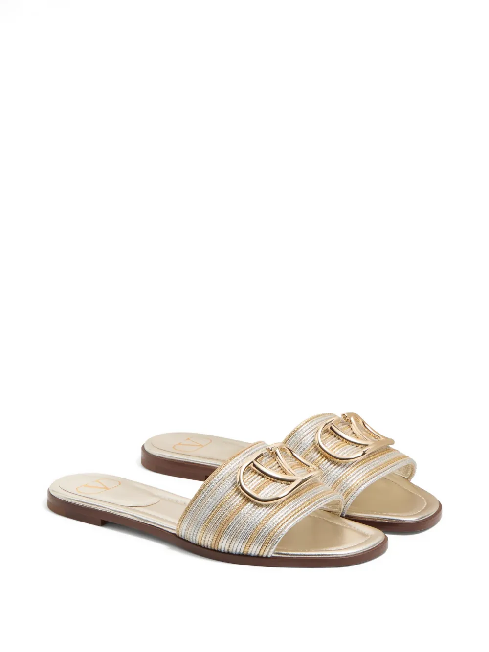 logo-plaque flat sandals