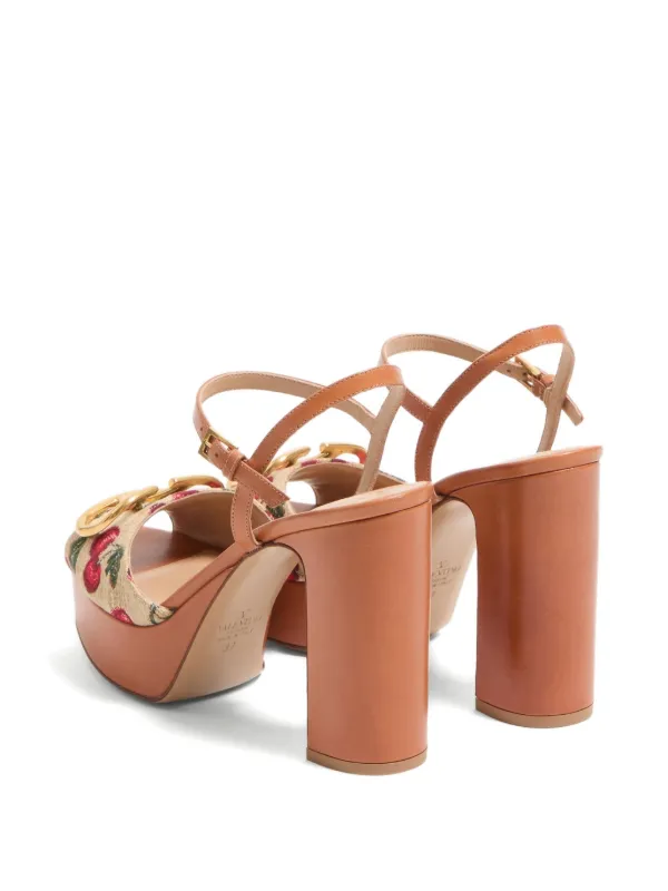 Valentino Garavani◆Vロゴ チェリフィックパターン サンダル Vロゴシグネチャー チェリフィックパターン スライドサンダル