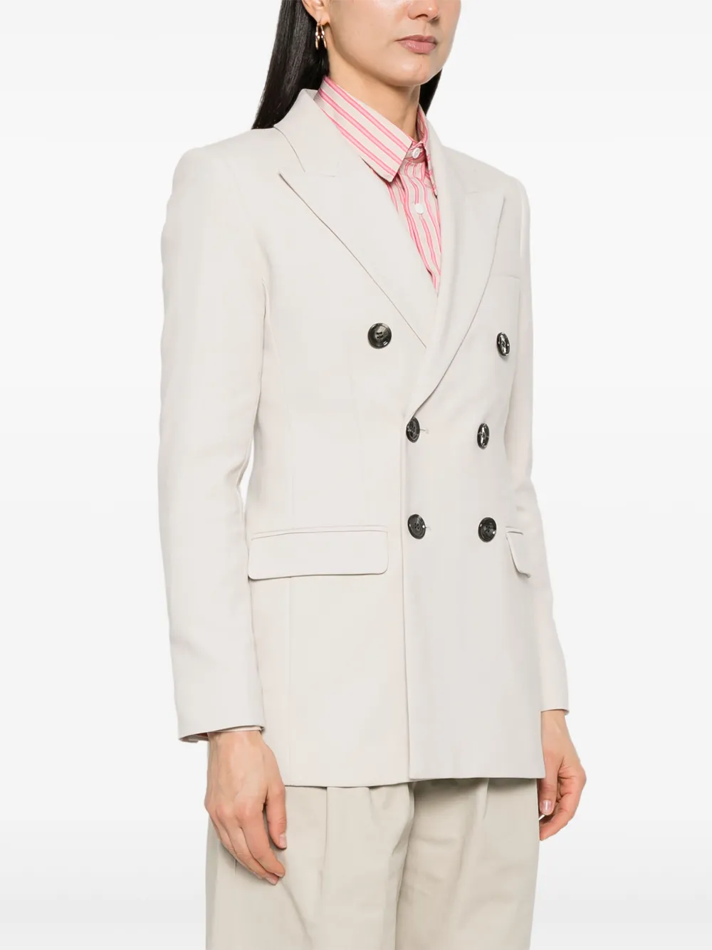 AMI Paris Blazer met dubbele rij knopen Beige