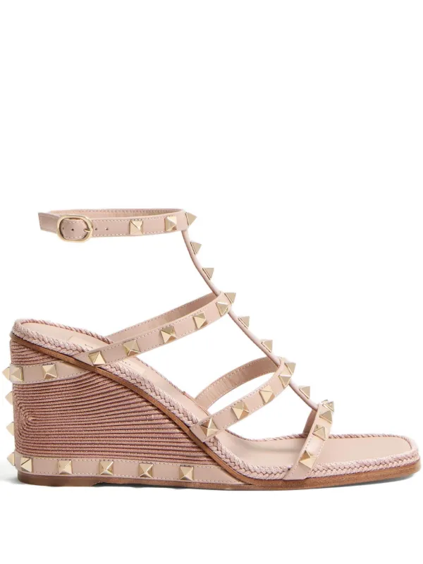 Valentino Garavani ロックスタッズ 80mm ウェッジサンダル