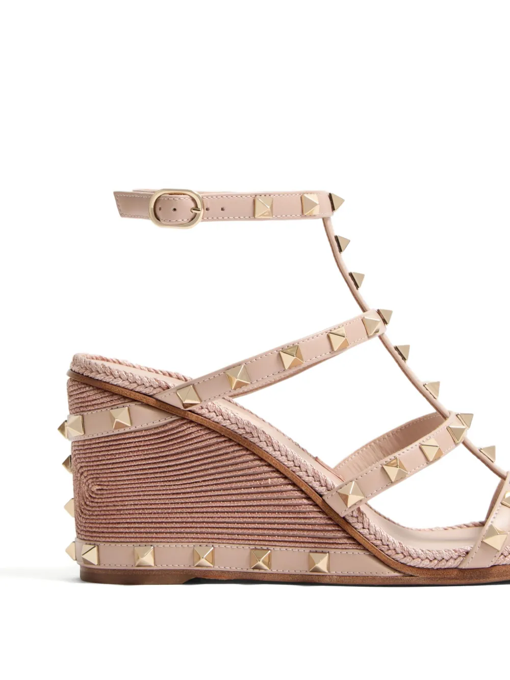 Valentino Garavani ロックスタッズ 80mm ウェッジサンダル | ピンク