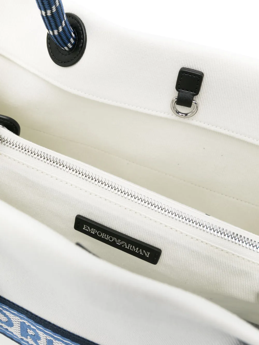 Shop Emporio Armani Logo-embroidered Tote Bag In White