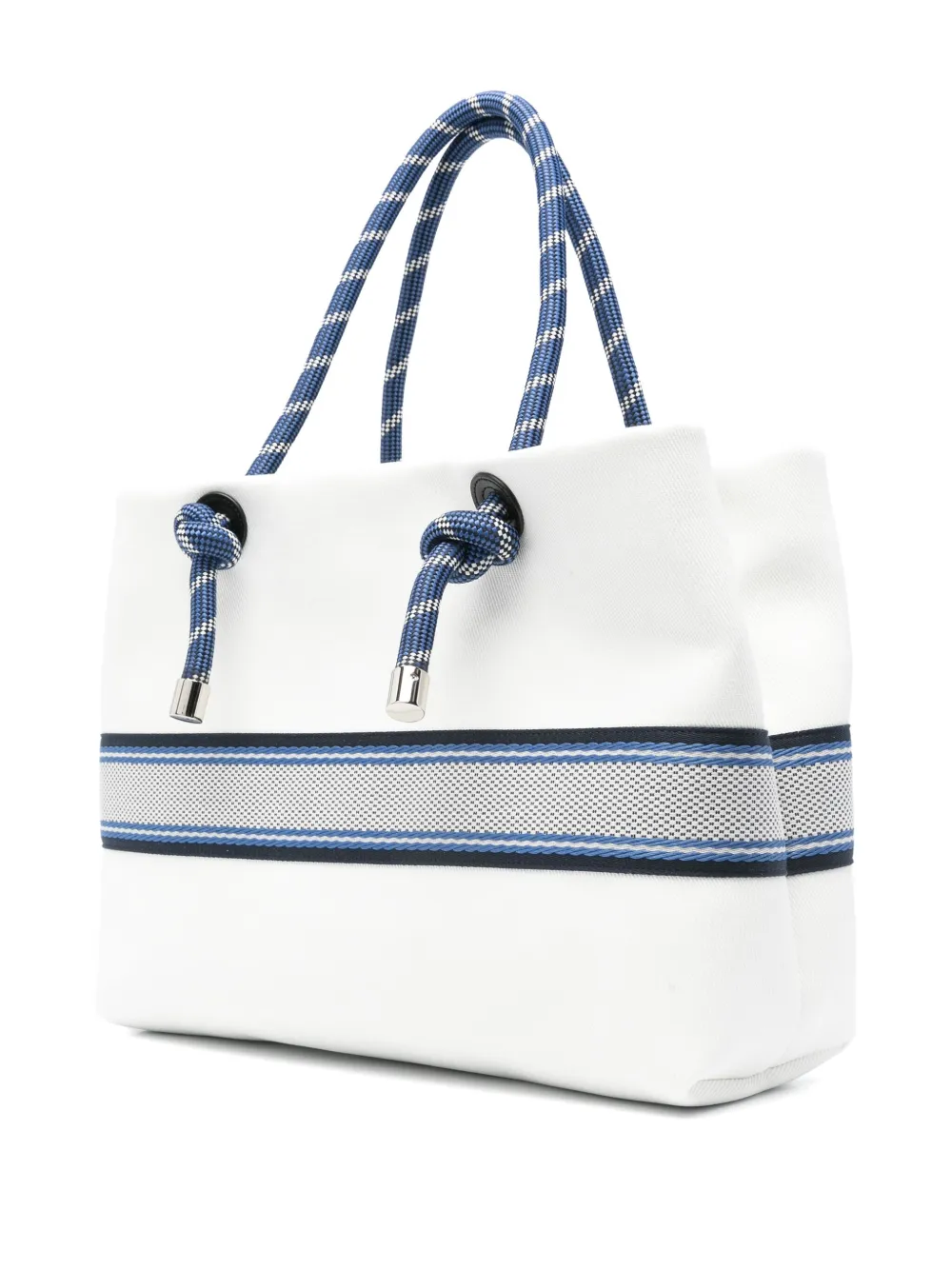 Shop Emporio Armani Logo-embroidered Tote Bag In White