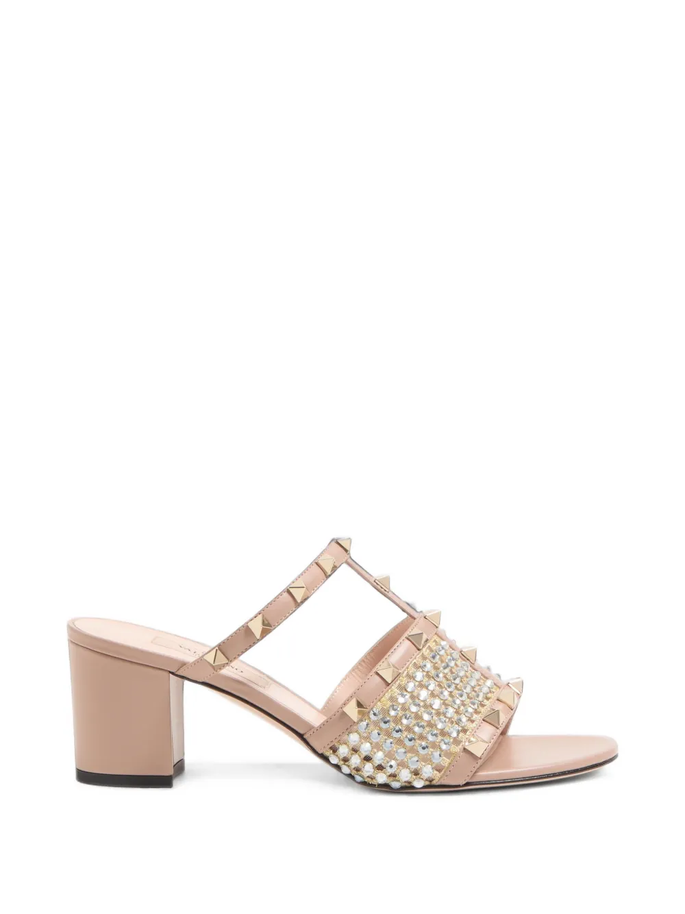 Valentino Garavani Rockstud sandalen met borduurwerk Beige
