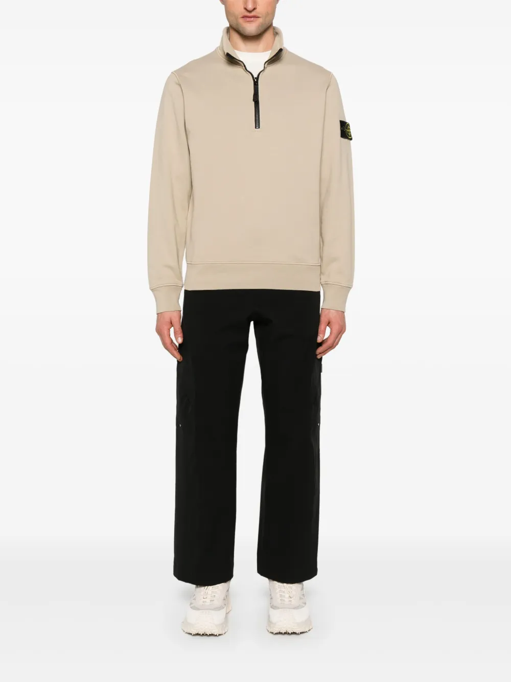 Stone Island Sweater met Compass-logopatch - Beige