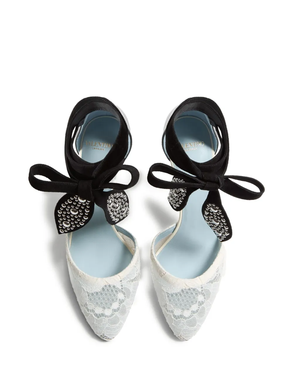 Shop Valentino 85mm Foliefoliage Pumps In Weiss