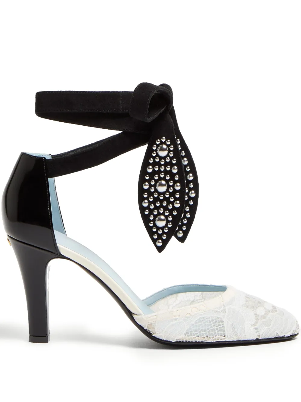 Shop Valentino 85mm Foliefoliage Pumps In Weiss