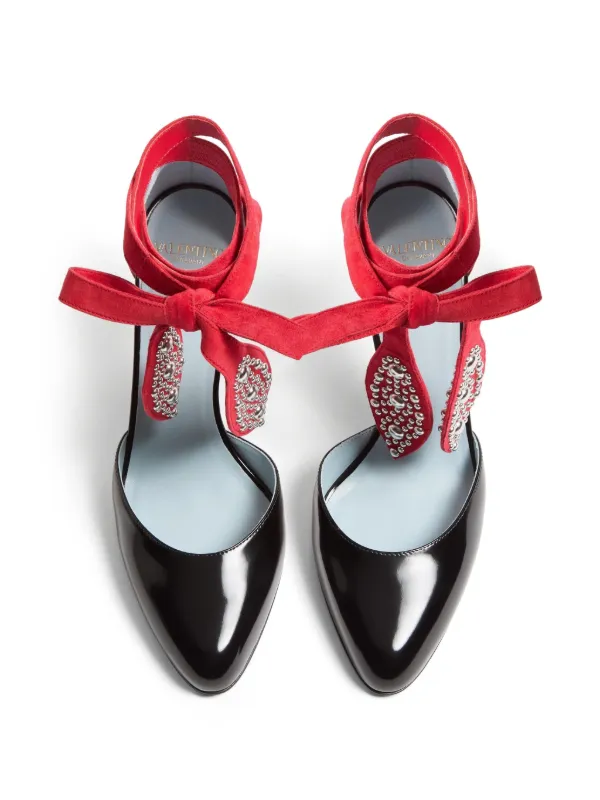 【関税込み】VALENTINO GARAVANI 'FOLIEFOLIAGE' PUMPS Valentino Garavani 85mm Foliefoliage Pumps | Black | FARFETCH