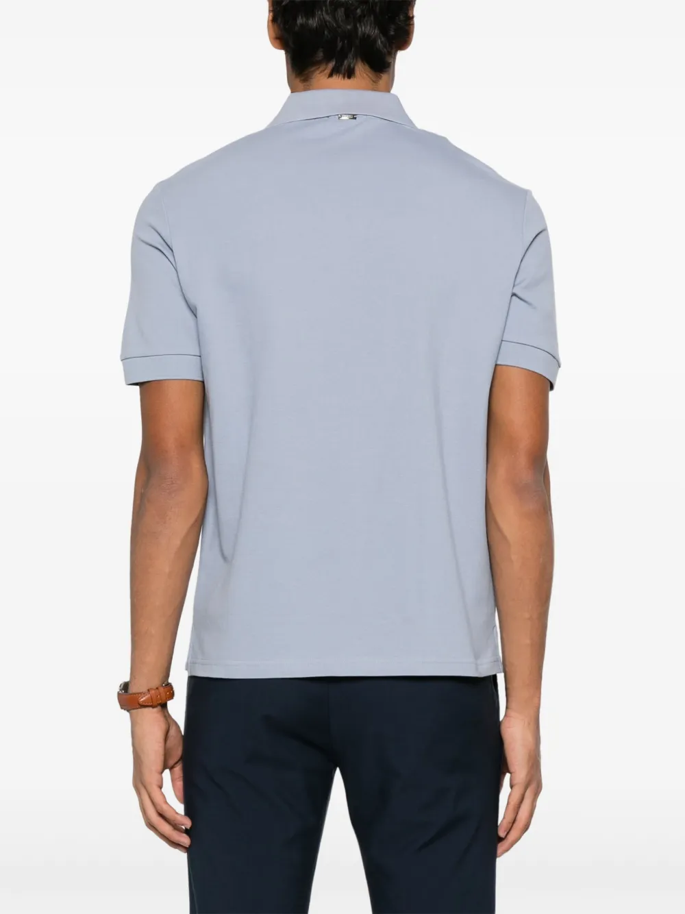 Herno Poloshirt met geborduurd logo - Blauw