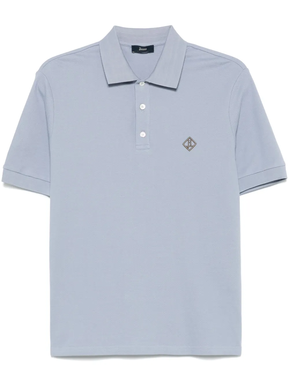 Herno playera tipo polo con logo bordado | azul | Image 1