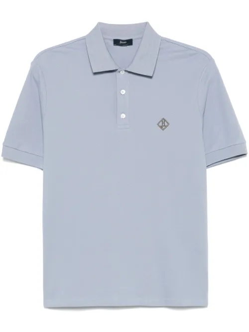 Herno polo à logo brodé - Bleu - Herno - Modalova