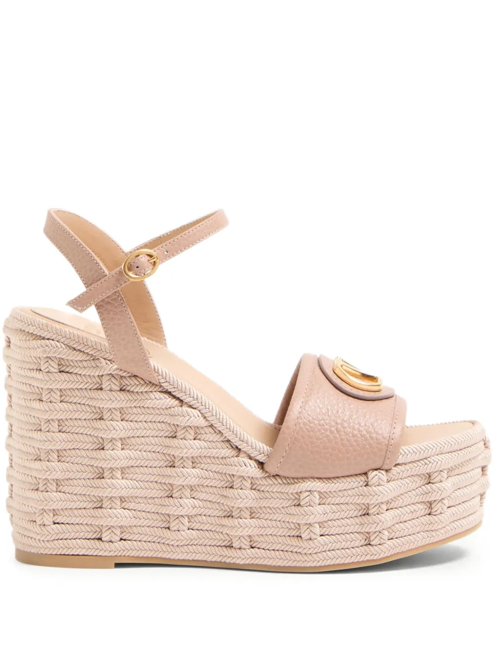 Valentino Wedge Espadrillas Vlogo Signature T. 45 In Neutrals