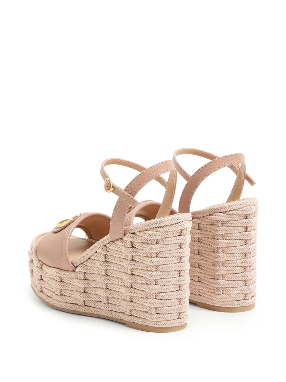 Valentino Wedge Espadrillas Vlogo Signature T. 45 In Neutrals