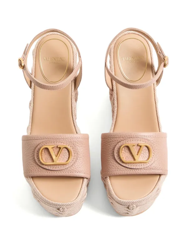 VALENTINO Vロゴシグネチャー　ウェッジサンダル Valentino Garavani Vロゴ シグネチャー ウェッジサンダル | ピンク