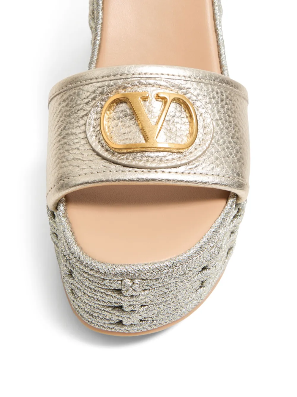 Valentino Garavani 120mm VLogo laminated sandals Neutrals