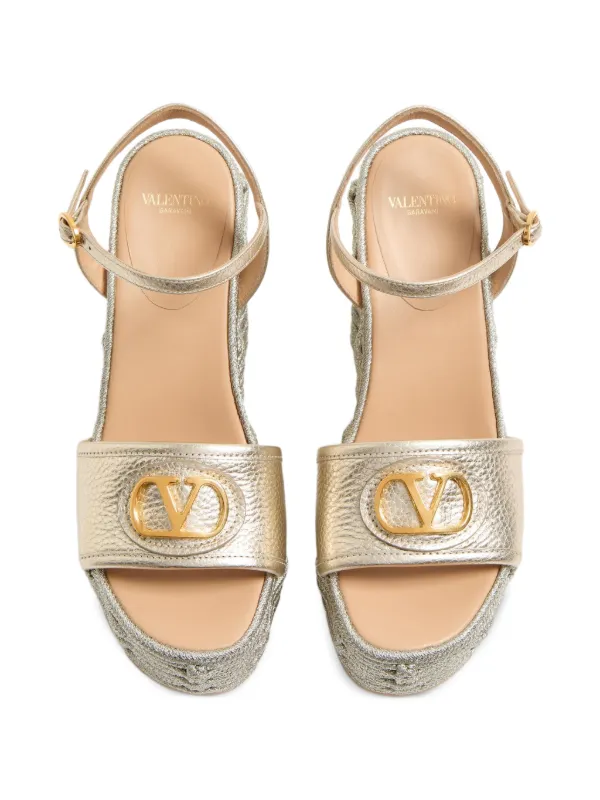 Valentino Garavani Vロゴ シグネチャー ウェッジサンダル