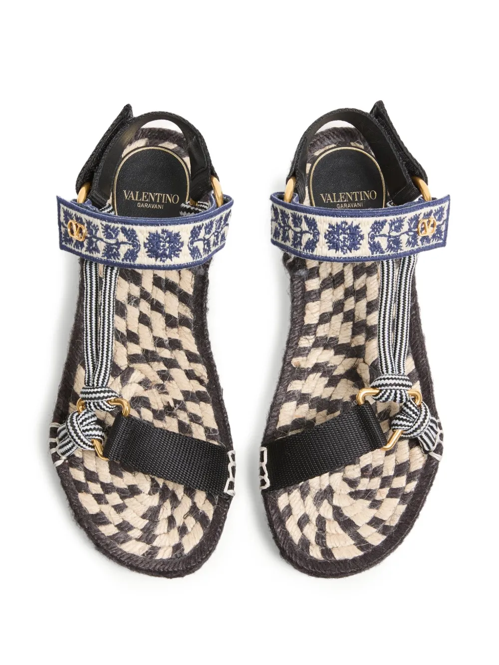 Valentino Garavani 20mm Lake Powell embroidered sandals Black