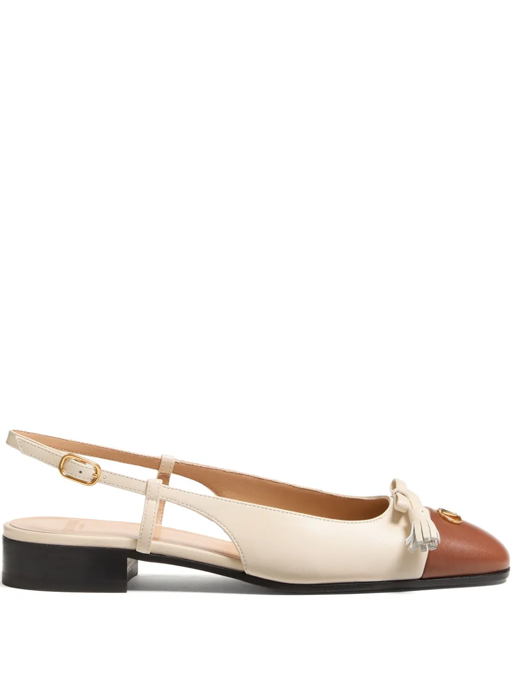 Valentino Garavani Valet Du Roi Kid ballerina shoes Neutrals