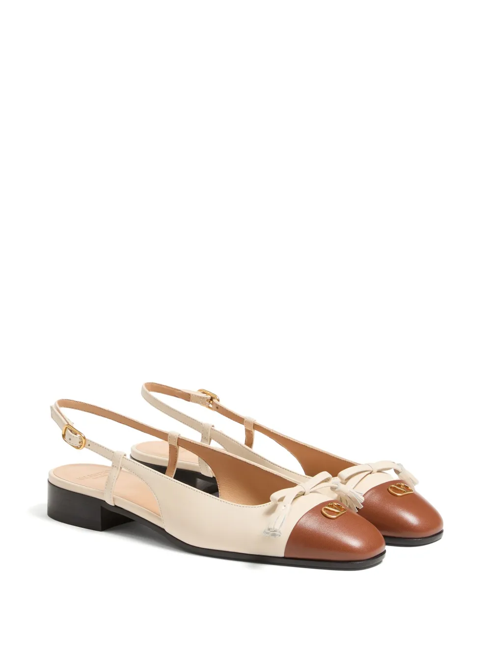 Valentino Garavani Valet Du Roi Kid ballerina shoes - Beige