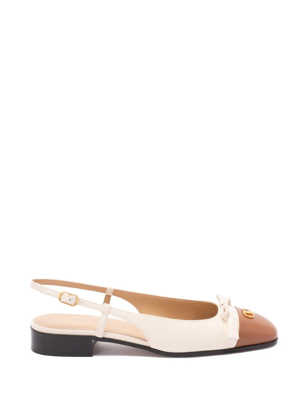 Valentino Garavani VALET DU ROI KID SLINGBACK BALLERINA 25MMM - Toni neutri