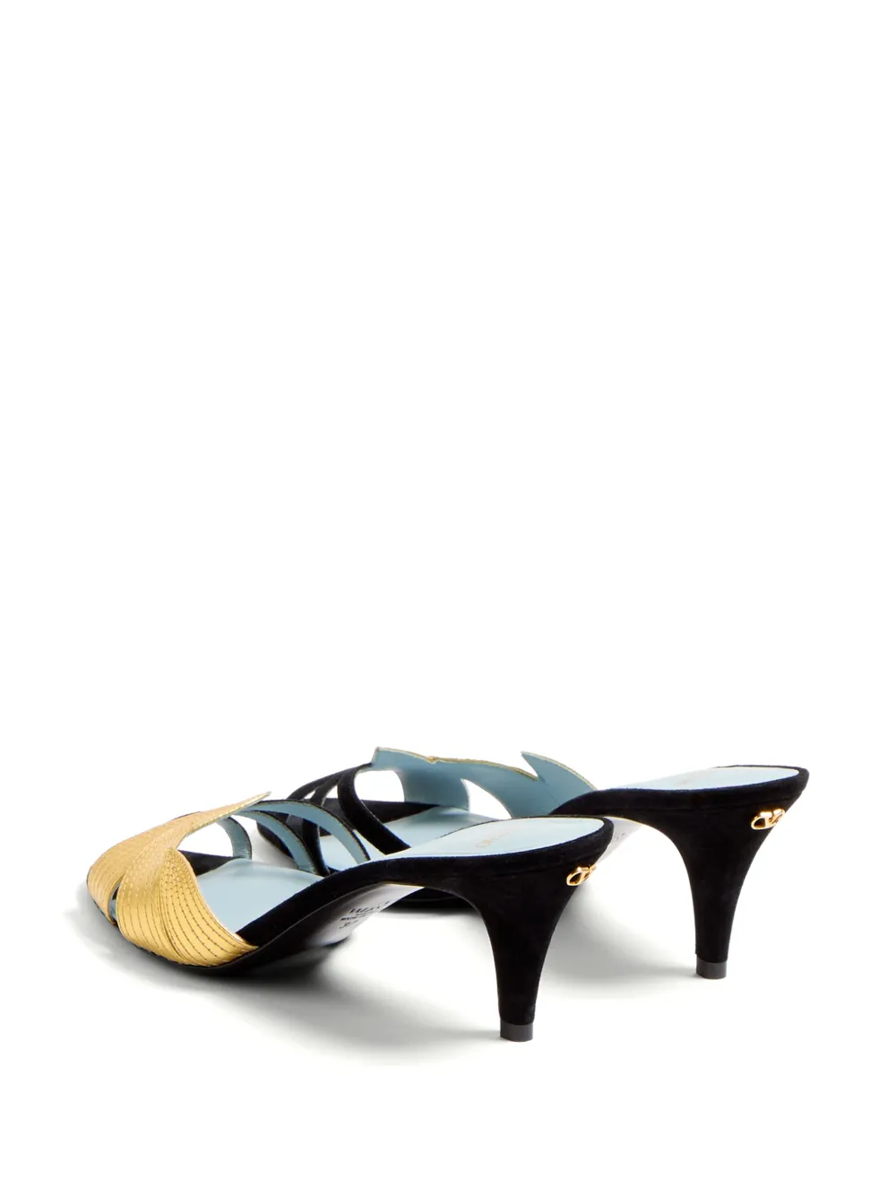 Valentino Foliefoliage 65 Suede Sandal In Black