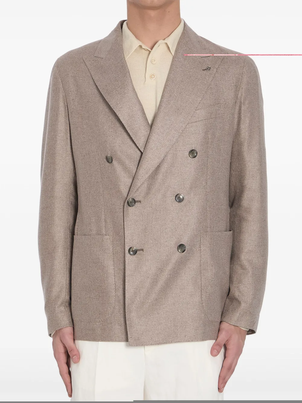 Shop Tagliatore Silk Blazer In Neutrals