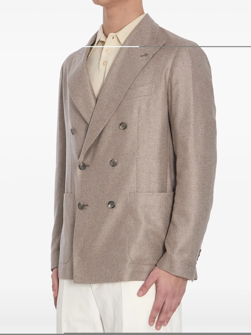 Shop Tagliatore Silk Blazer In Neutrals