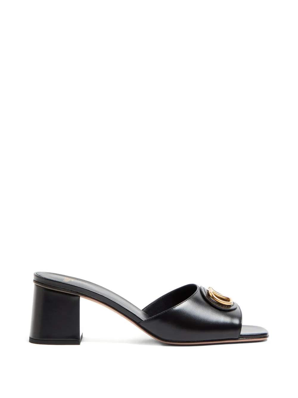 Valentino Garavani VLOGO SIGNATURE SLIDE SANDAL IN CALFSKIN 60MM - Nero
