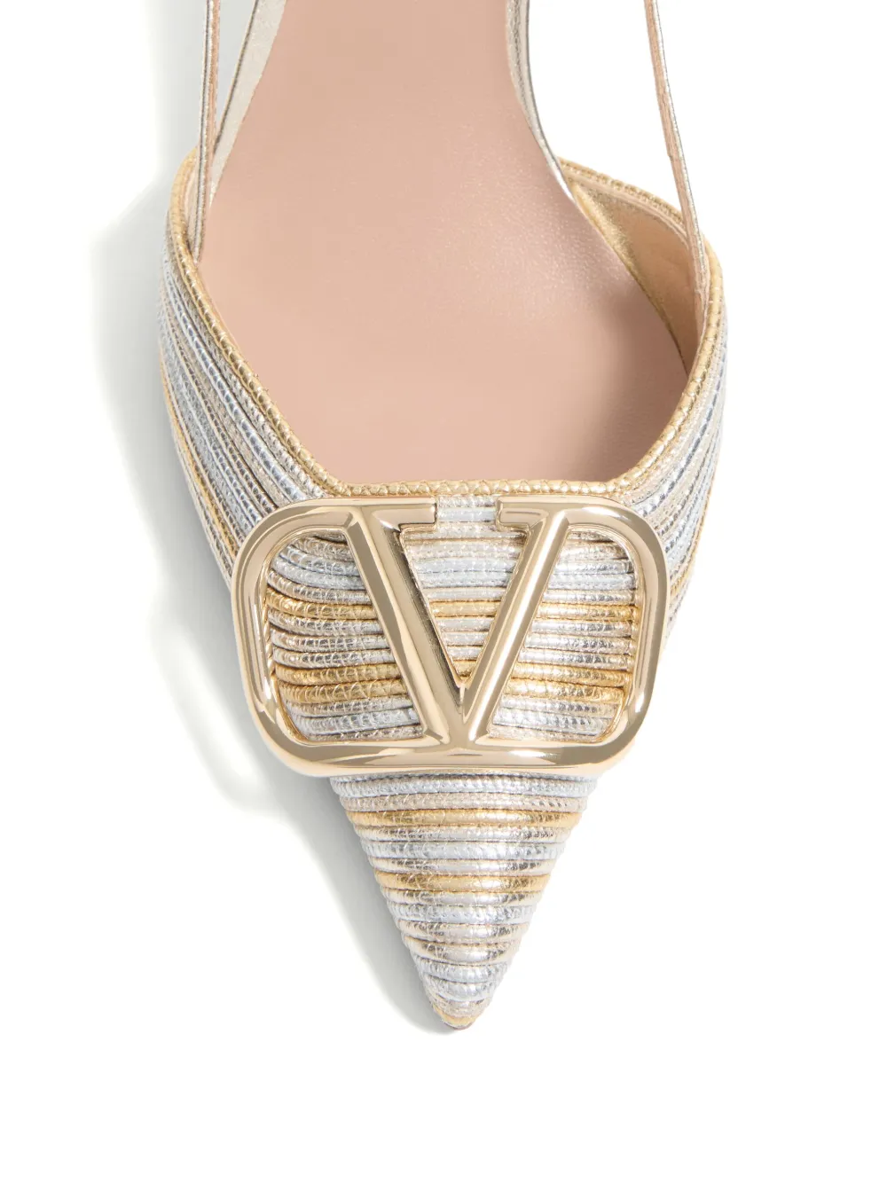 Valentino Garavani 80mm VLogo Signature slingback pumps White