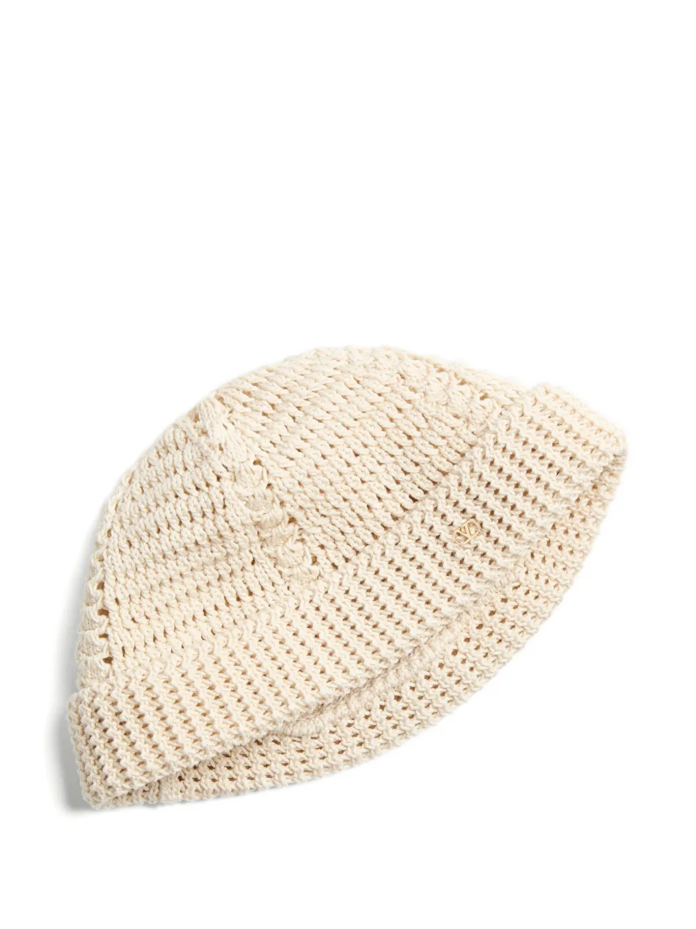  Valentino Garavani Vlogo Signature Knitted Beanie Hat - Neutrals 