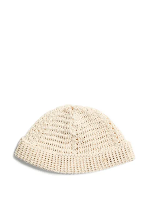 Valentino Garavani VLogo Signature knitted cotton beanie with metal VLogo accessory
