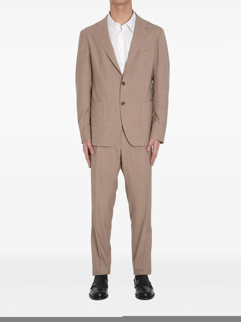 Tagliatore Men Two-piece Suit In Wool And Silk Blend In Neutrals