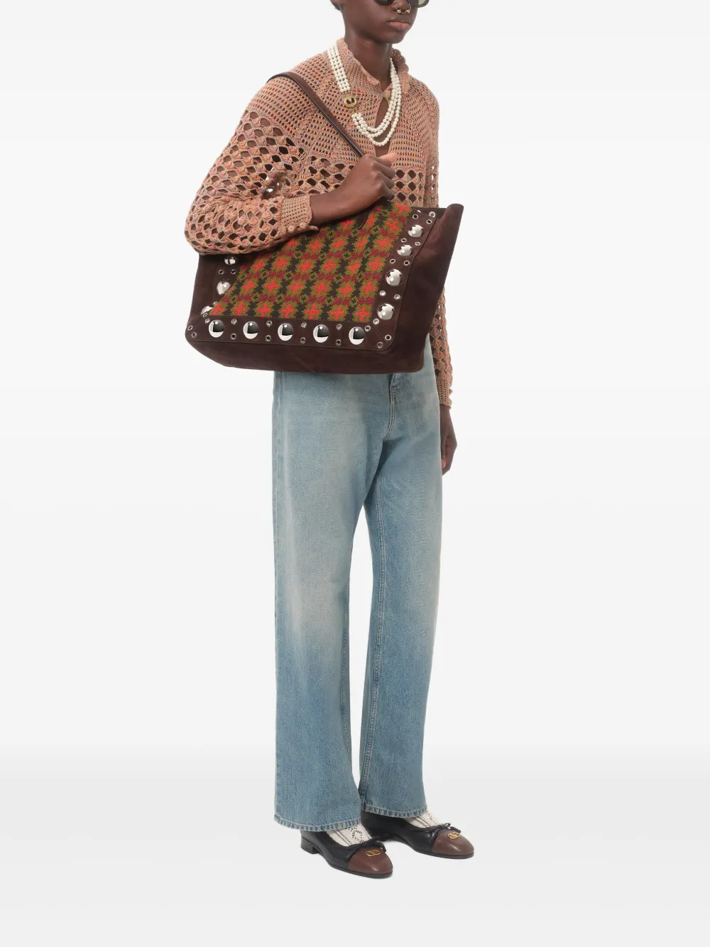 Valentino Garavani Grote Nellcôte shopper Bruin