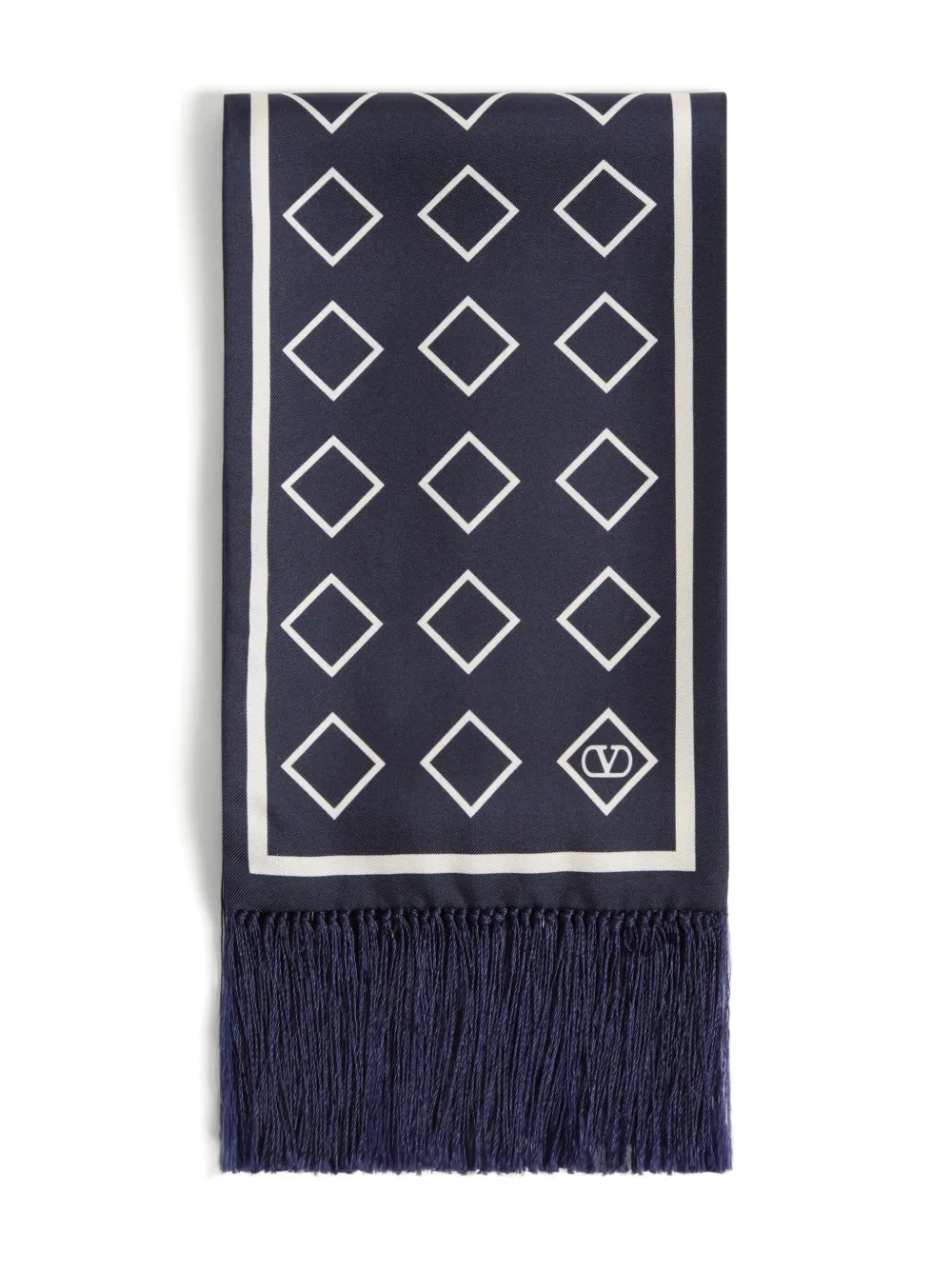 Valentino Garavani Opticool bandeau-sjaal met franje Blauw