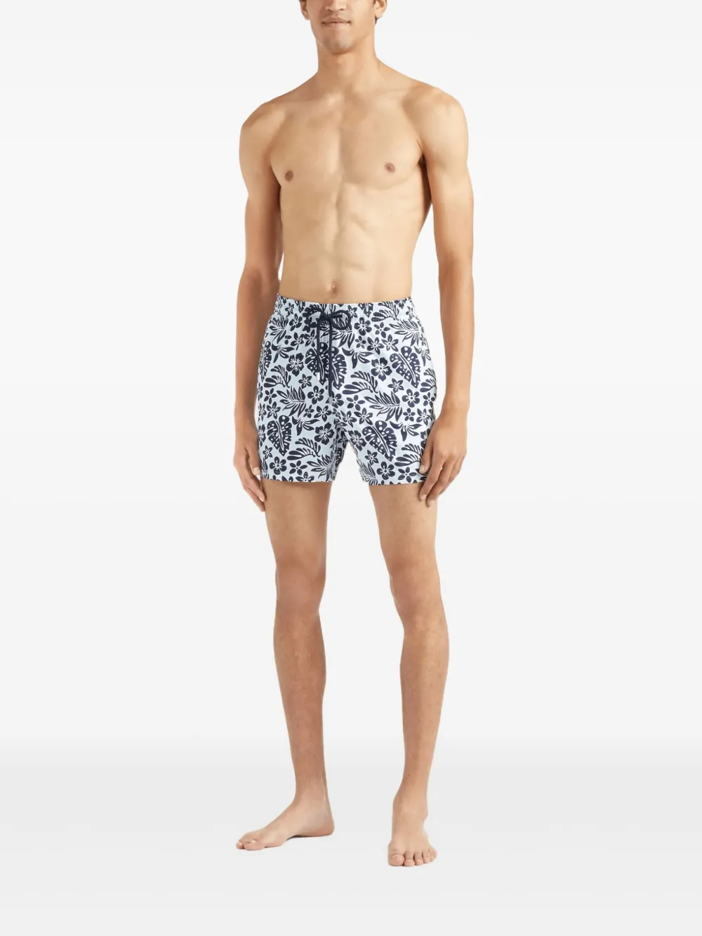 Vilebrequin Zwembroek met bloemenprint Blauw