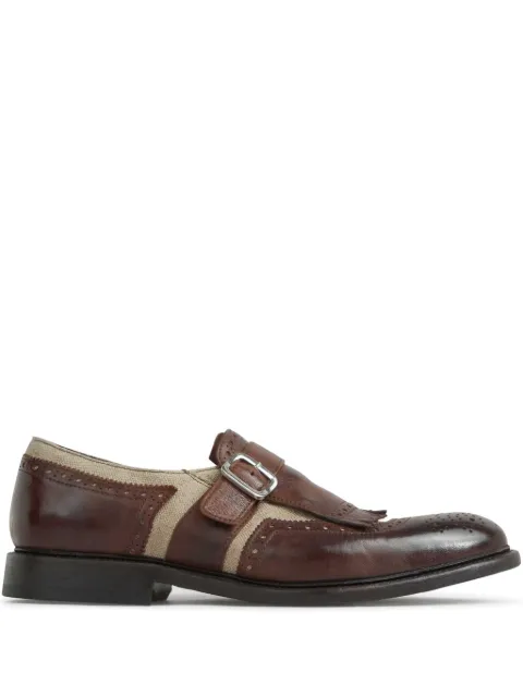 Green George panelled monk shoes