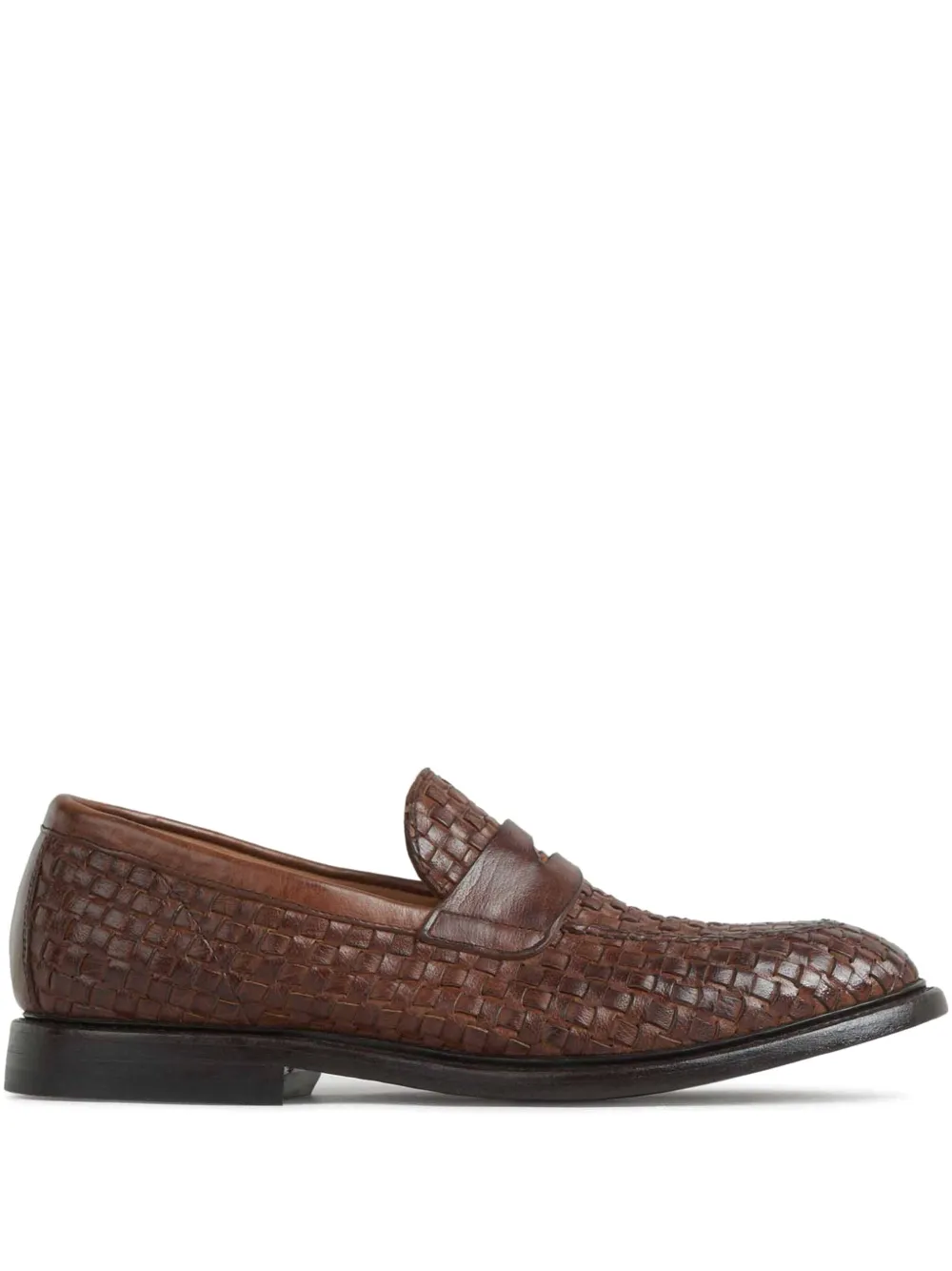 Green George interwoven loafers Brown