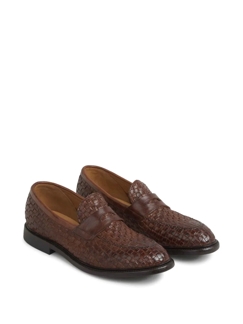 Green George interwoven loafers - Bruin