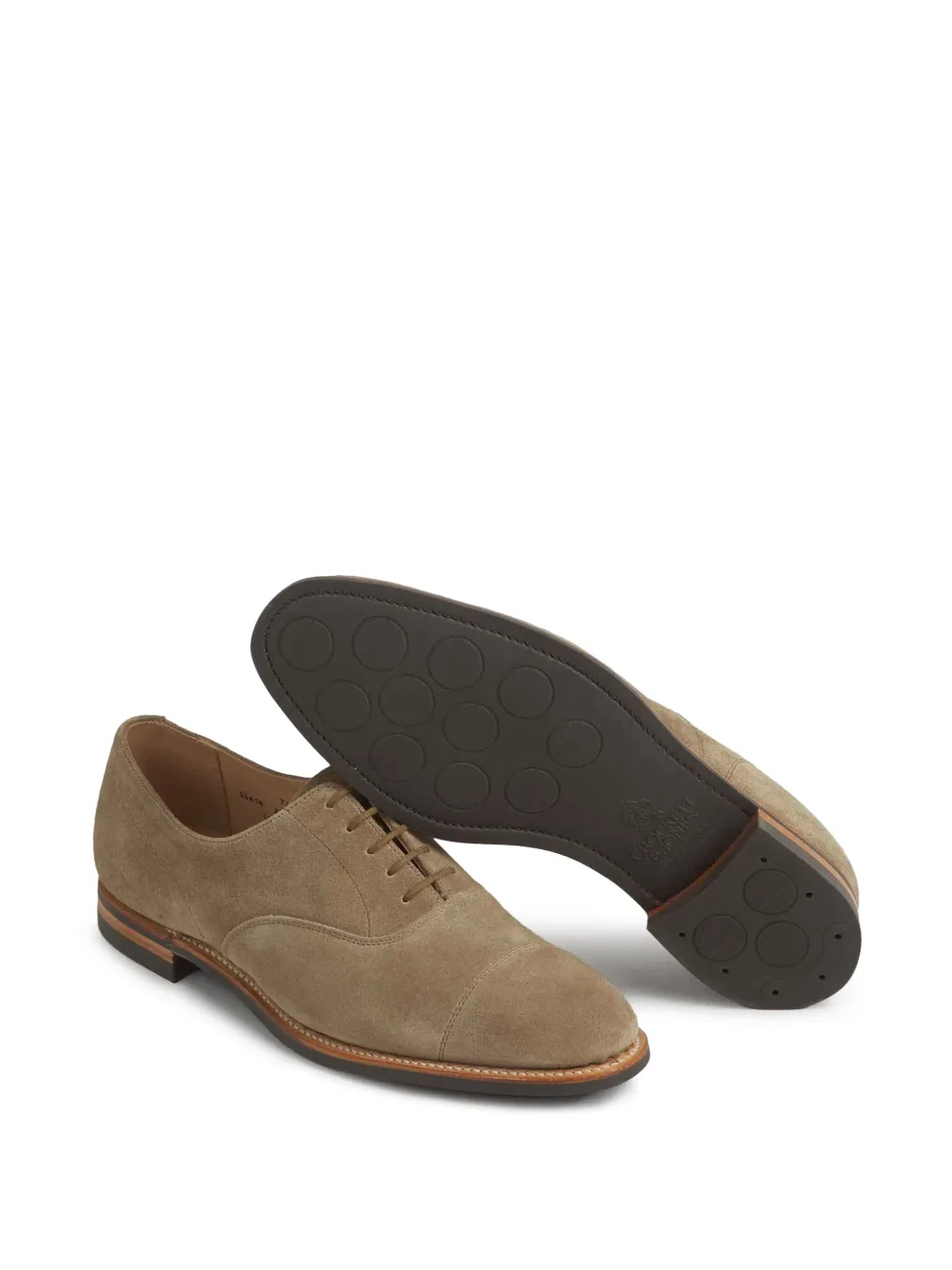 Crockett & Jones Suède Oxford schoenen Beige