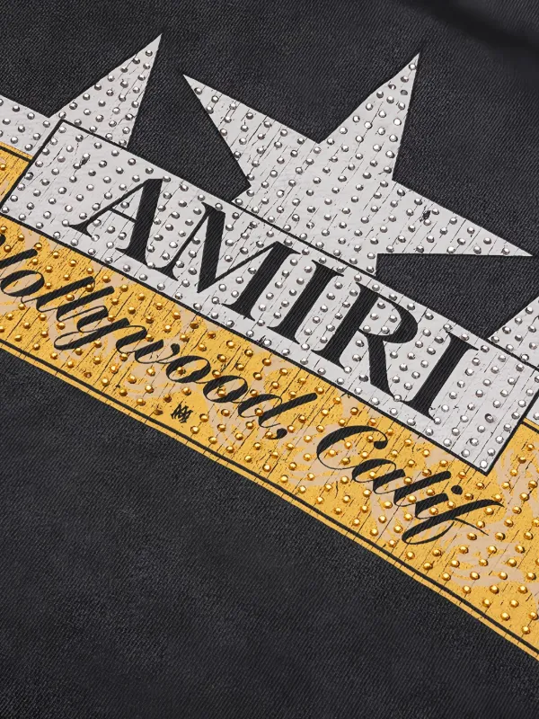 AMIRI rhinestone-embellished star-print Hoodie | Black | FARFETCH CA