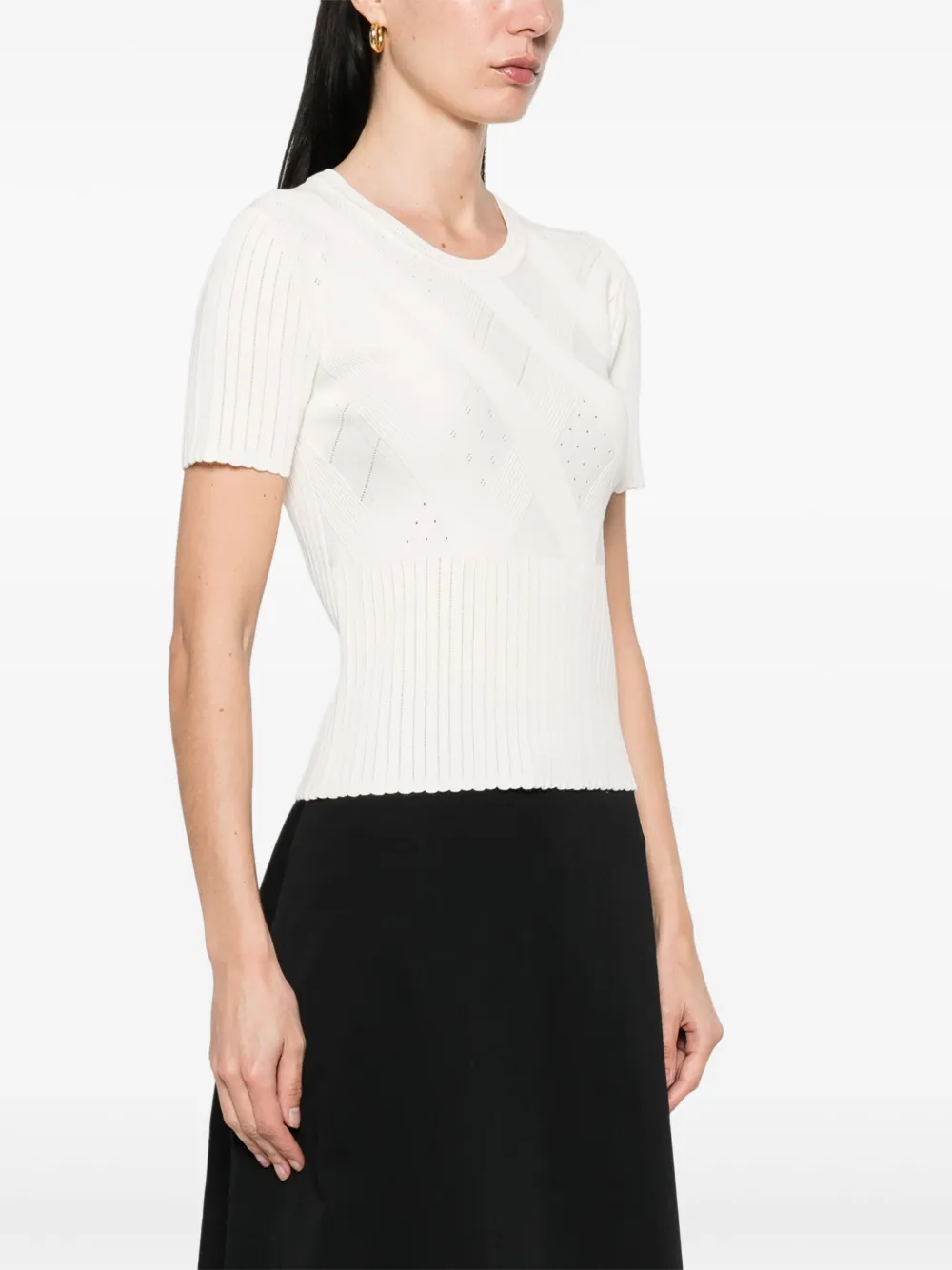 Kenzo T-shirt met diamantvormig patroon Wit