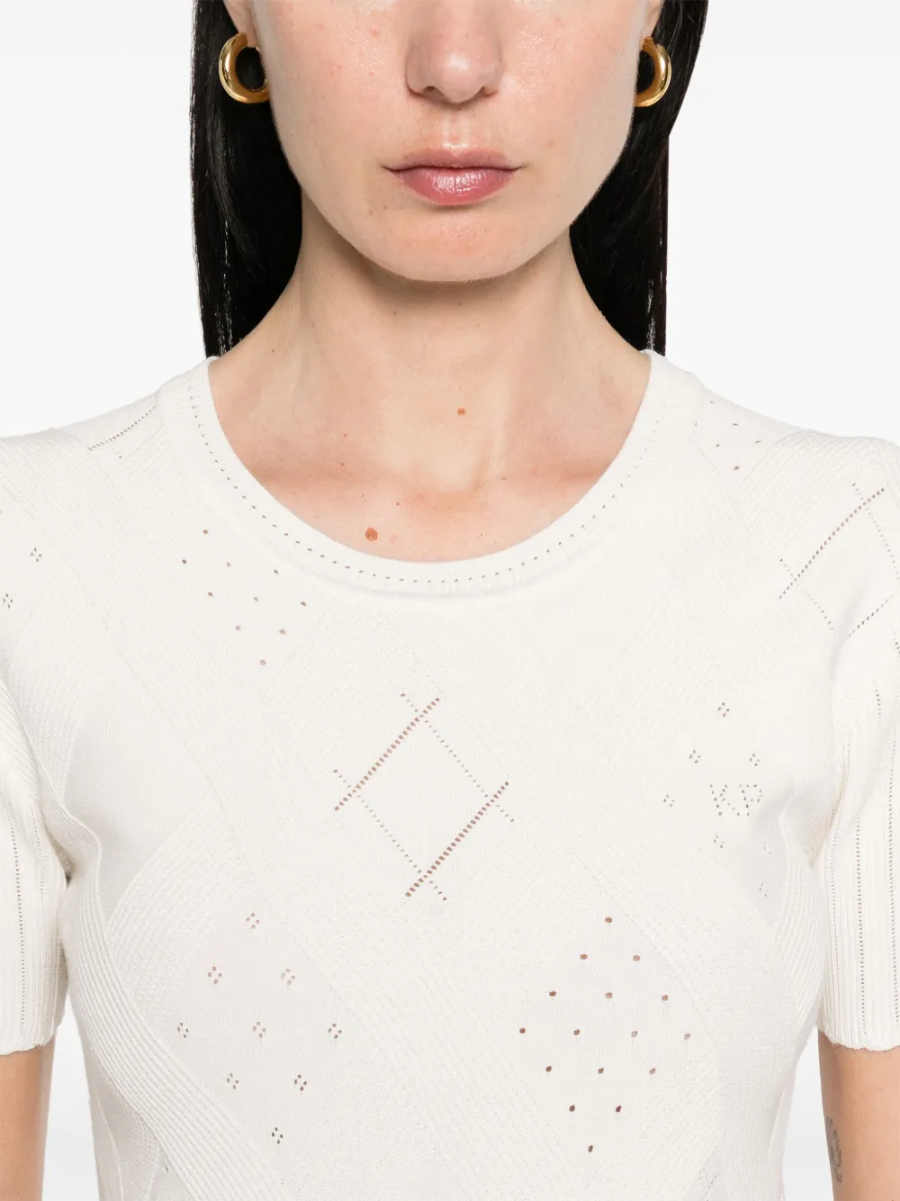 Kenzo T-shirt met diamantvormig patroon Wit