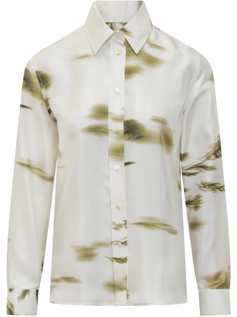 Ferragamo Blouse met bloesemprint en lange mouwen Wit