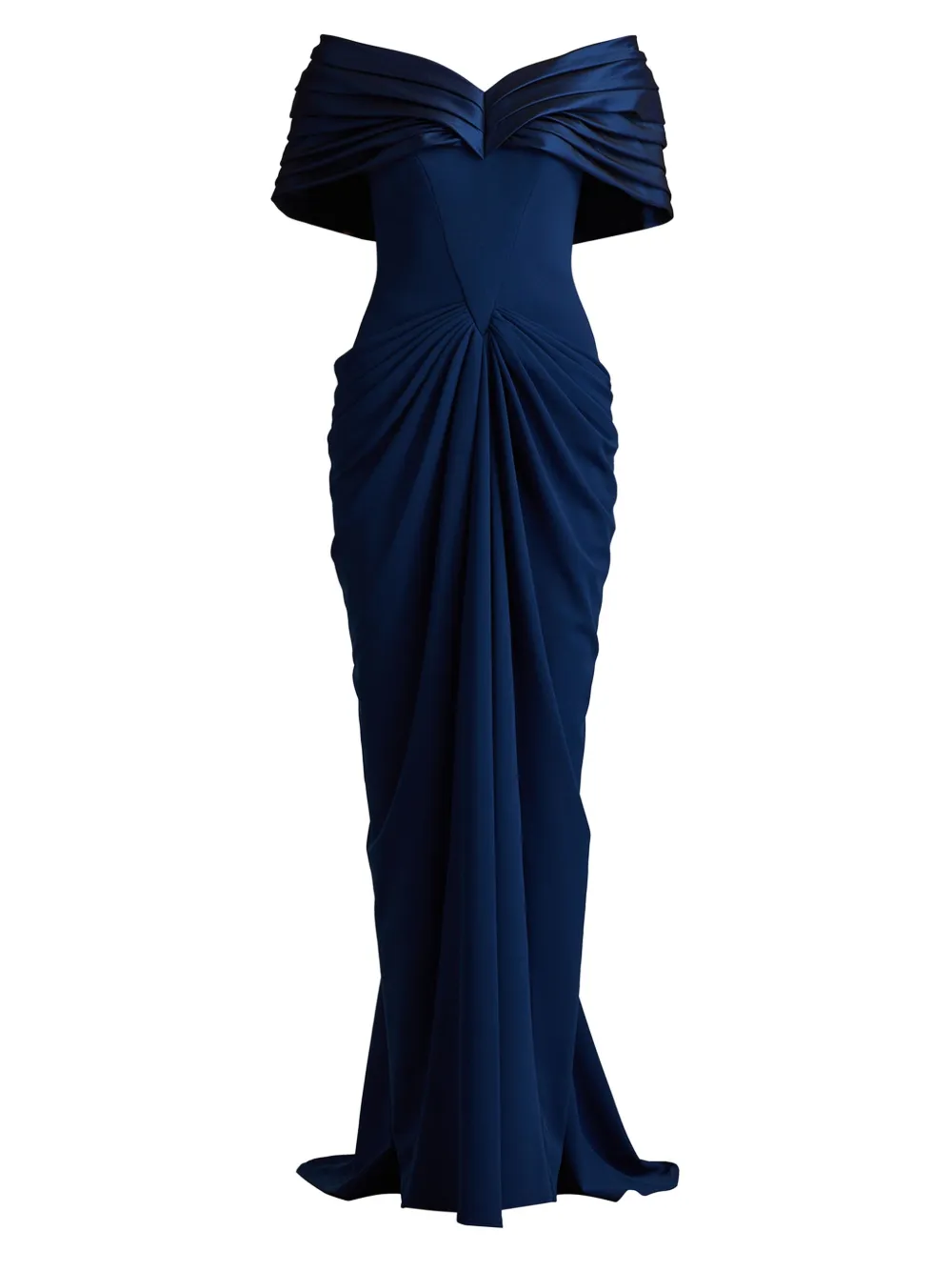 Tadashi Shoji robe longue Seraphine à design plissé - Bleu