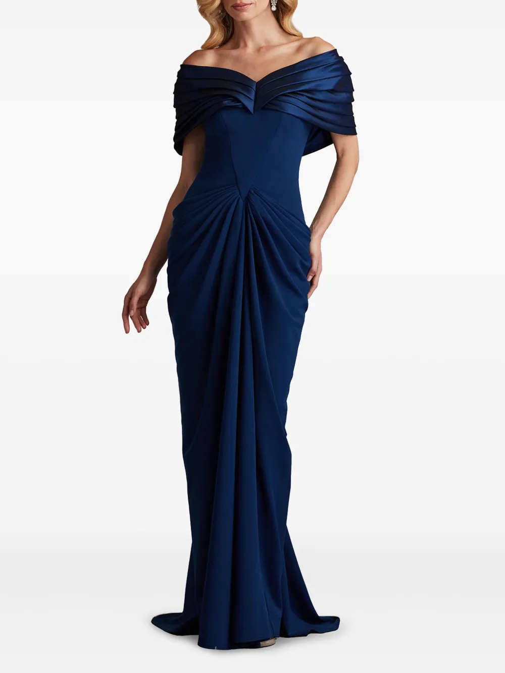 Tadashi Shoji Seraphine avondjurk met geplooide kraag - Blauw