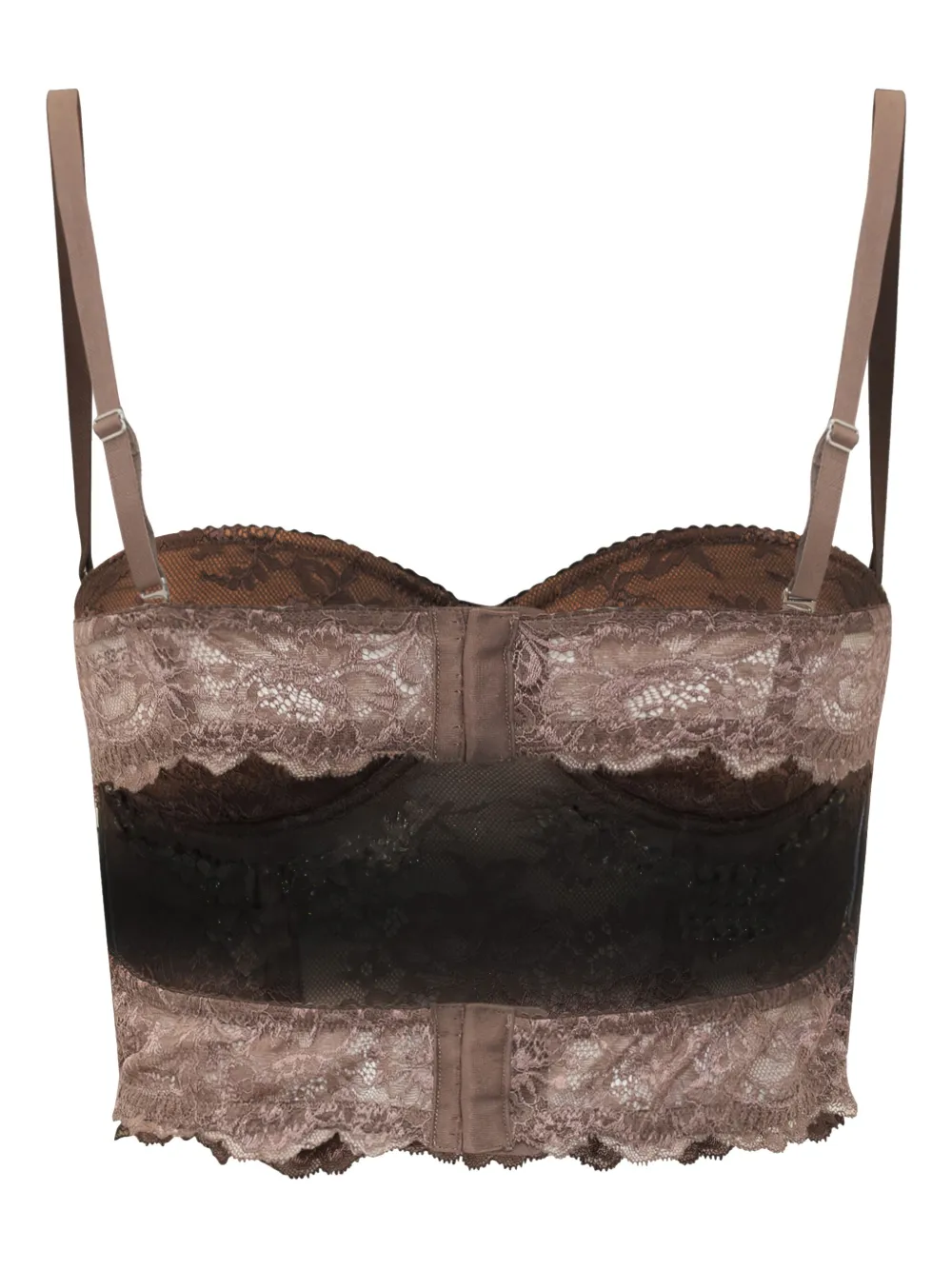 DES PHEMMES lace bustier top - Bruin