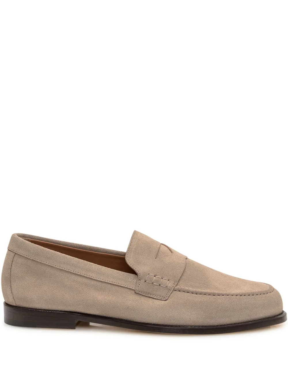 Doucal's penny-slot suede loafers Neutrals