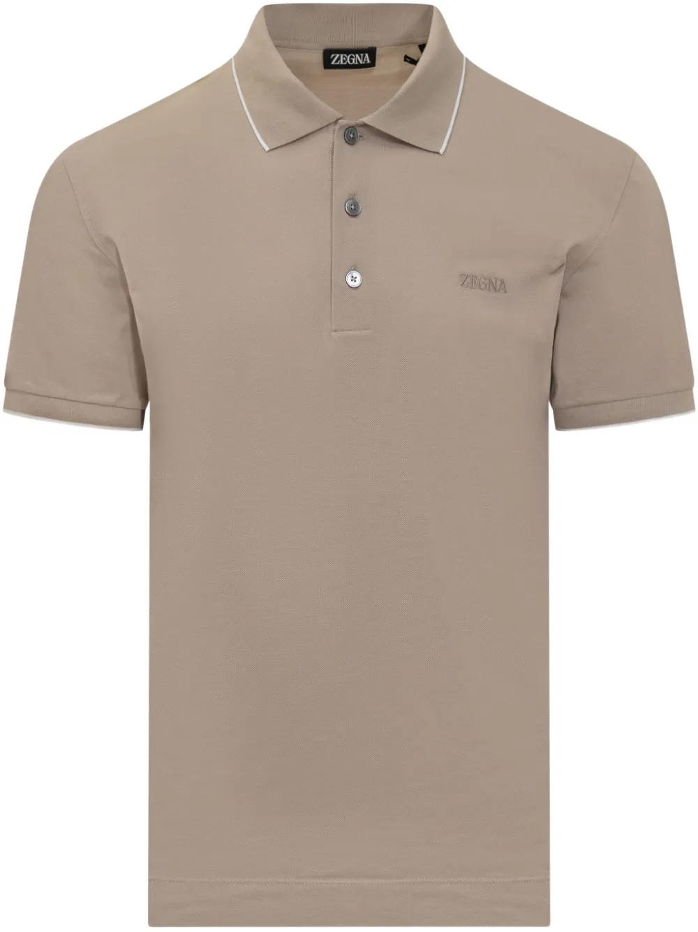 Zegna logo-embroidered polo shirt | Neutrals | Image 1