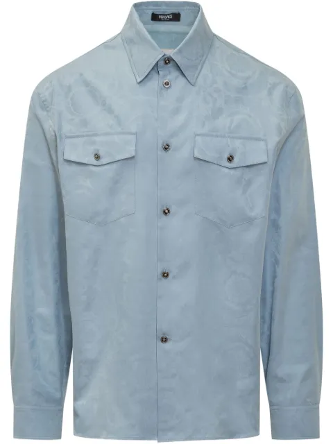 Versace Barocco-jacquard denim shirt