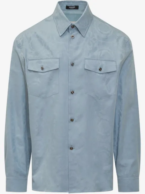 Versace camisa de mezclilla con motivo Barocco en jacquard